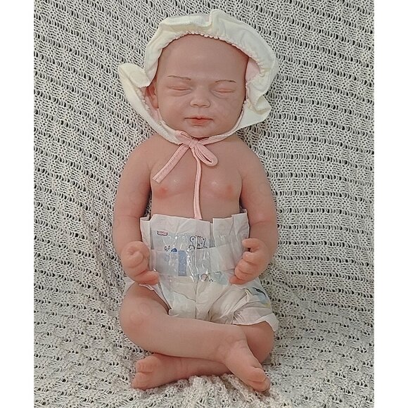 45cm Full Body Silicone Reborn Baby Dolls 6.16lbs Sleeping Newborn Baby Girl - Picture 6 of 15